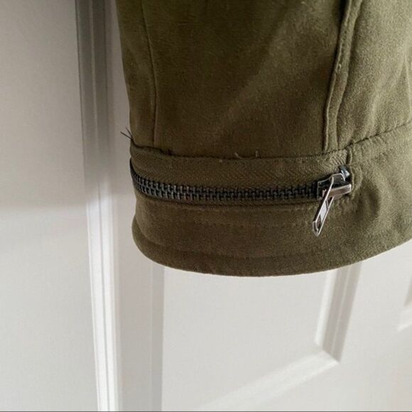Very J Motorcycle jacket olive green suede size medium - Picture 6 of 7